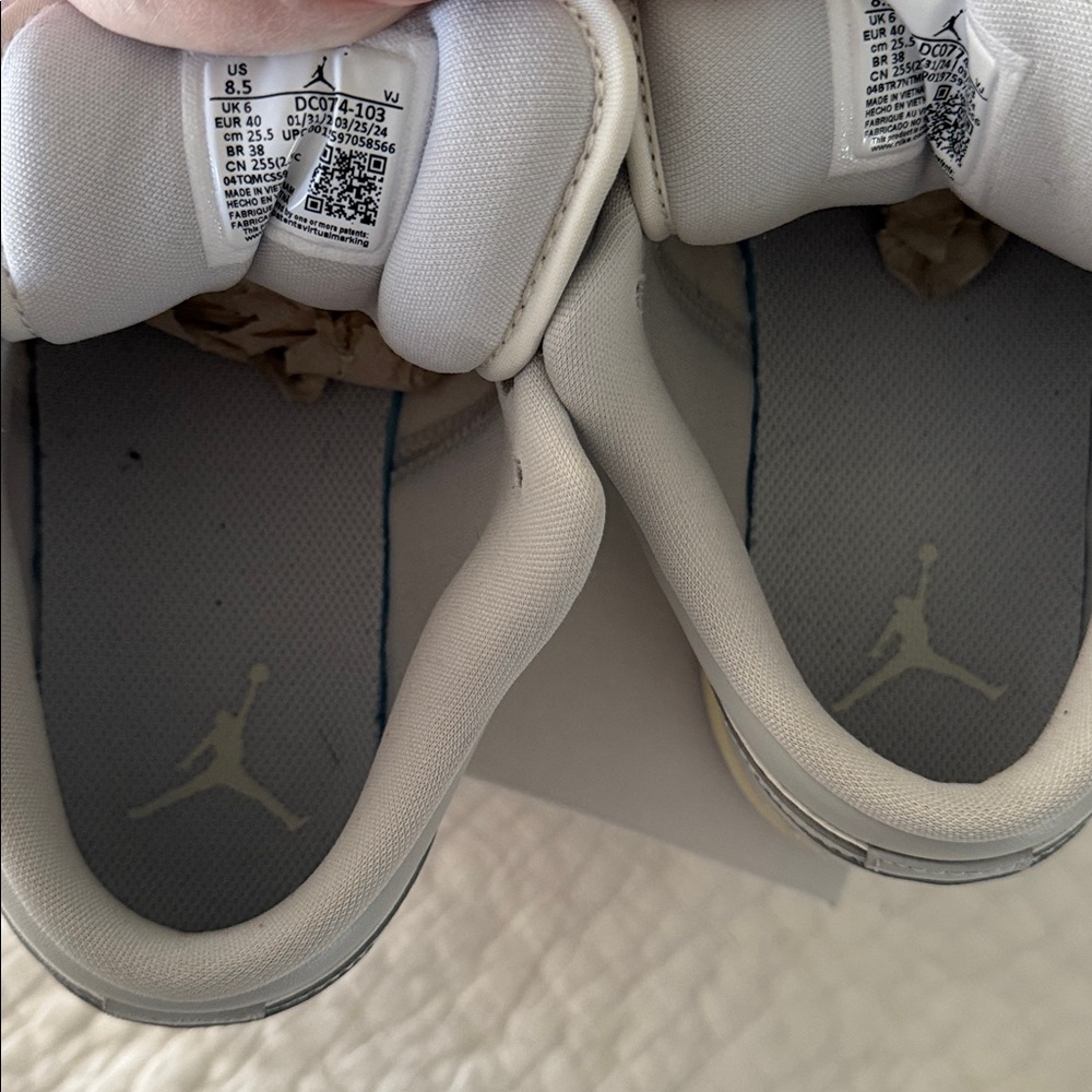 Nike Air Jordan 1 Low Sneakers - Neutral Grey & Coconut Milk - Picture 9 of 13